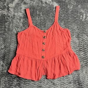 OLM Orange Button Up Tank size XS